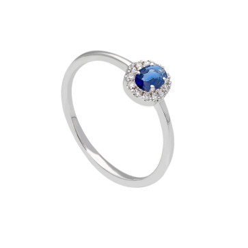 Anillos Anillo zafiro y diamantes