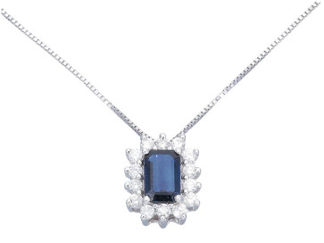 Colgantes y Collares Colgante Zafiro 0.70Ctes y Diamantes