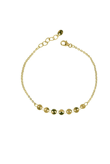 Pulseras Pulsera minimal oro 18 qtes con 7 discos 