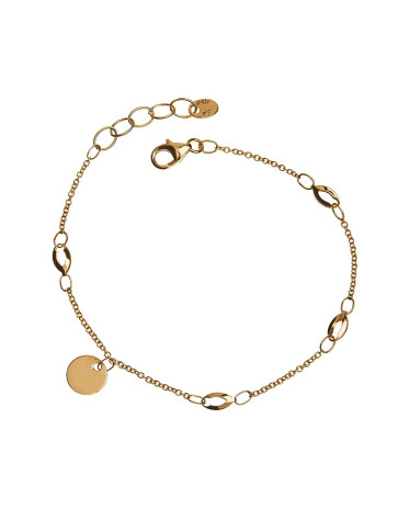 Pulseras Pulsera minimal oro 18 qtes con placa para gravar