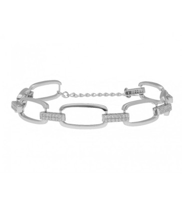 Plata Mujer Pulsera plata y circonitas