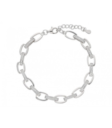 Plata Mujer Pulsera plata y circonitas