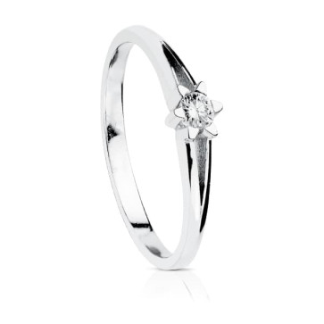 Anillos SOLITARIO DIAMANTE TALLA BRILLANTE 0.100 QTS.