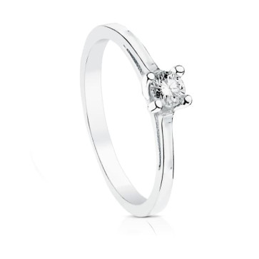 Anillos SOLITARIO ORO BLANCO DIAMANTE TALLA BRILLANTE 0.200 QTS
