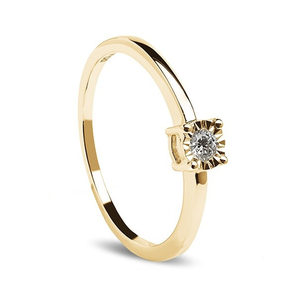 Solitario oro amarillo con diamante store