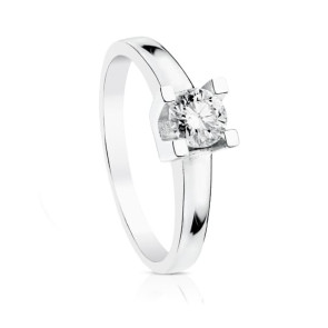 18K SOLITARIO ORO BLANCO DIAMANTE TALLA BRILLANTE 0.30 QTS. G-VS2