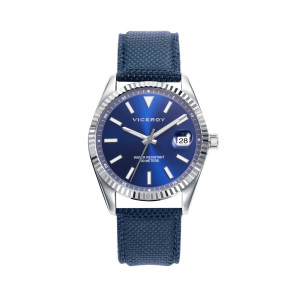 RELOJ DE HOMBRE CHIC CON CAJA DE ACERO Y CORREA DE NYLON AZUL