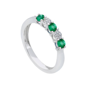 Anillo esmeraldas y diamantes