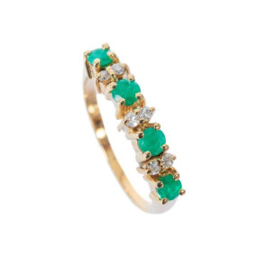 Anillo esmeraldas y diamantes