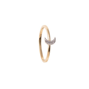Anillo oro amarillo y oro blanco con diamantes