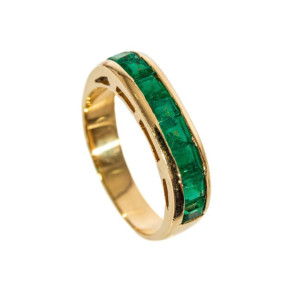 Anillo oro y esmeraldas