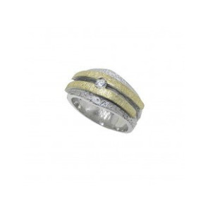 Anillo plara oro y diamante