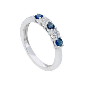 Anillo zafiros y diamantes