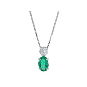 Colgante Esmeralda 0,50 Ctes y Diamantes 