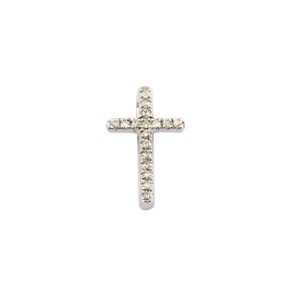 Cruz de oro blanco y diamantes