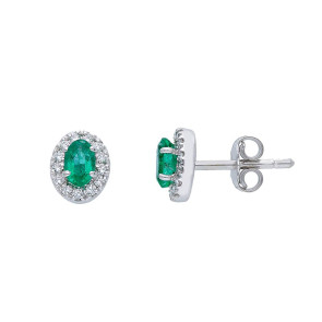 Pendientes Esmeraldas 0,46 Ctes y Diamantes