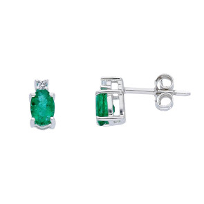 Pendientes Esmeraldas 0,80 Ctes y Diamantes