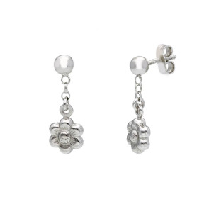 Pendientes Plata Flor