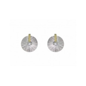 Pendientes plata oro y diamantes
