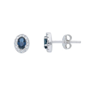 Pendientes Zafiros 0,69 Ctes y Diamantes