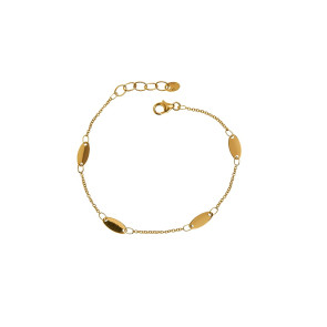 Pulsera minimal oro 18 qtes con 4 plaquitas