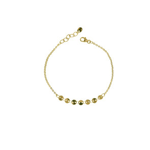 Pulsera minimal oro 18 qtes con 7 discos 