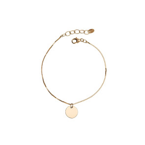 Pulsera minimal oro 18 qtes con placa para gravar