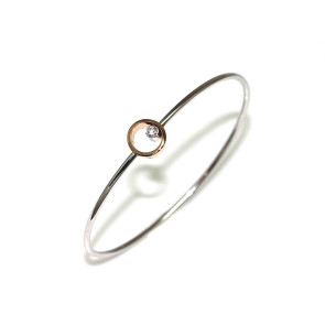 Pulsera Oro Blanco y Oro Rosa con Diamantes 