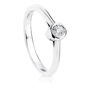 SOLITARIO BRILLANTE ORO BLANCO 0.100 QTS