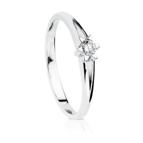 SOLITARIO BRILLANTE ORO BLANCO 0.150