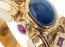 Anillo oro, rubí, zafiro y diamantes